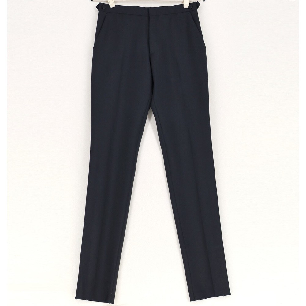 Burberry Men's Black Mohair Wool Embellished Classic Fit Dress Pants Size EU46