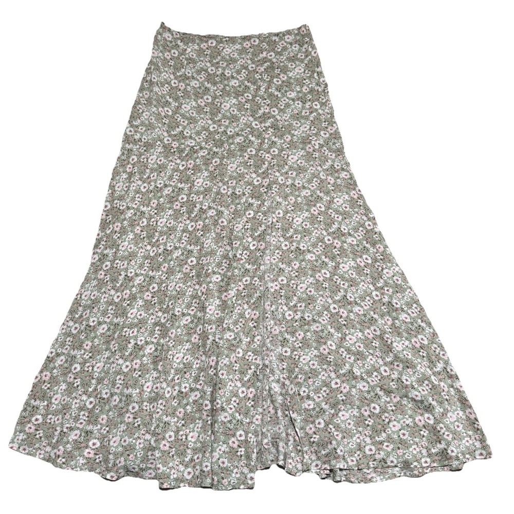 Altar'd State Womens Floral Maxi Skirt with Front Slit Size Medium Boho Festival
