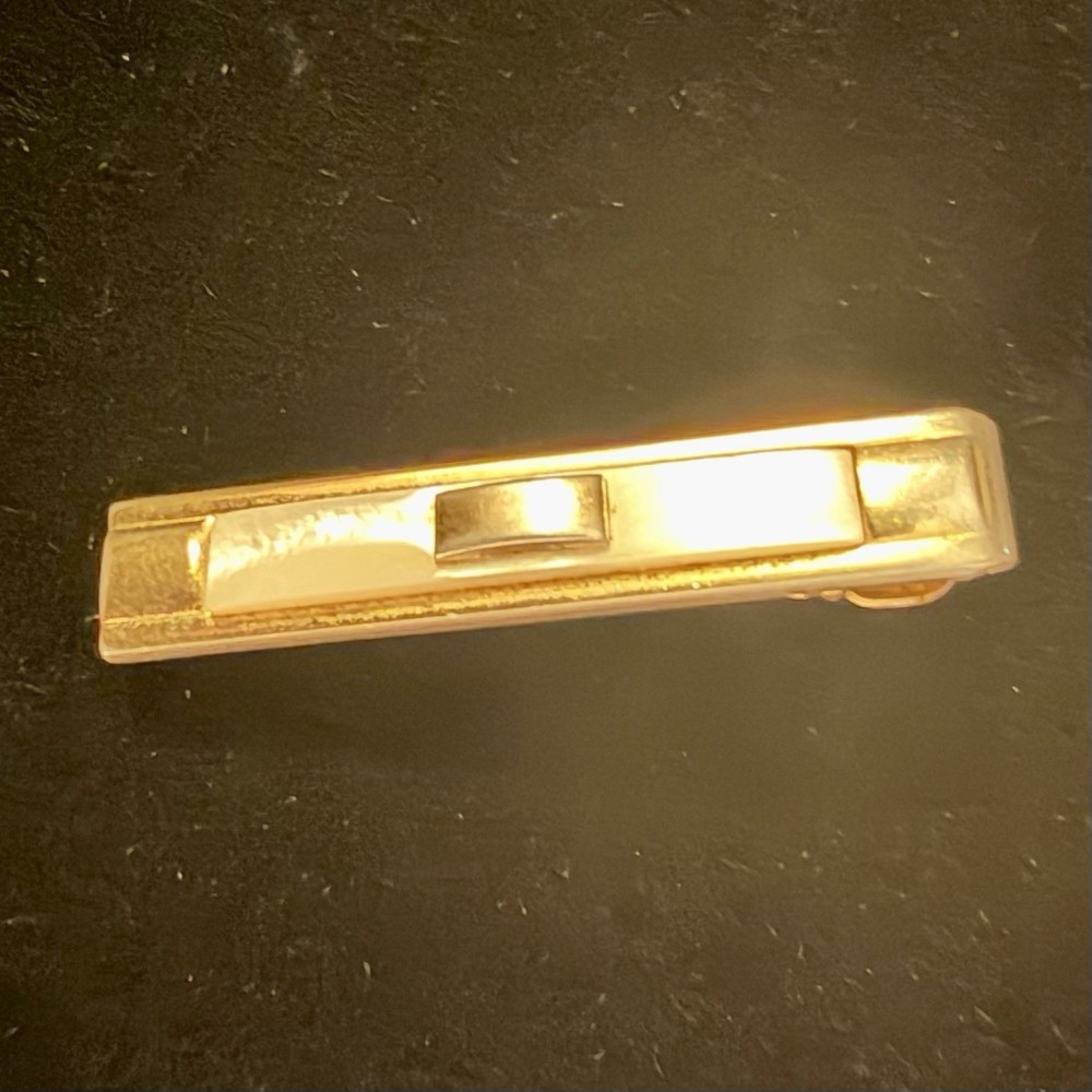 Tie Bar Clip W/ Mother of Pearl Inlay and Gold Tone by Anson