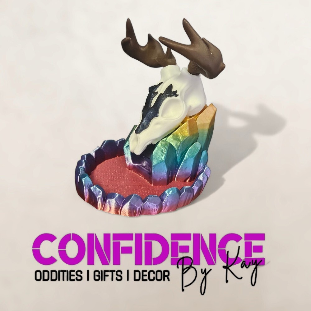 Deer Skull Dice Tower  - DND/RPG Tabletop Dice Tower: 3D Printed, Hand-Painted