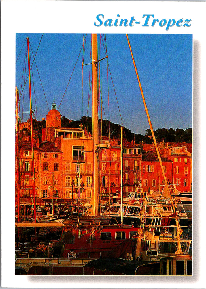 Vintage Postcard Saint Tropez Harbor Streets France