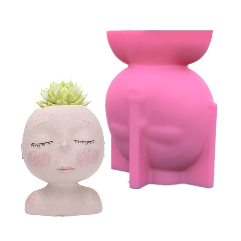 Silicone Flower Pot Mold for Candles Succulent Planters Cement Crafts