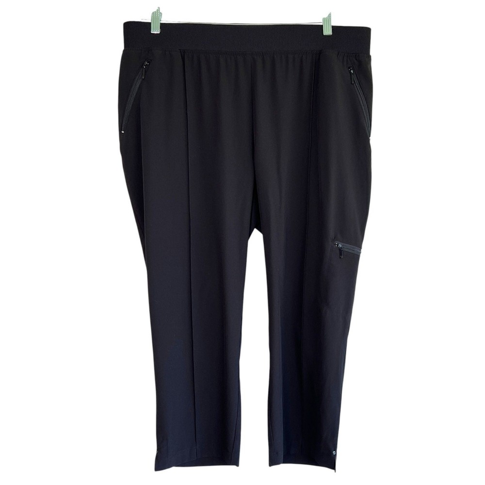 Chicos Zenergy Womens Front Seam Cropped Pants Size 3 Activewear Workout