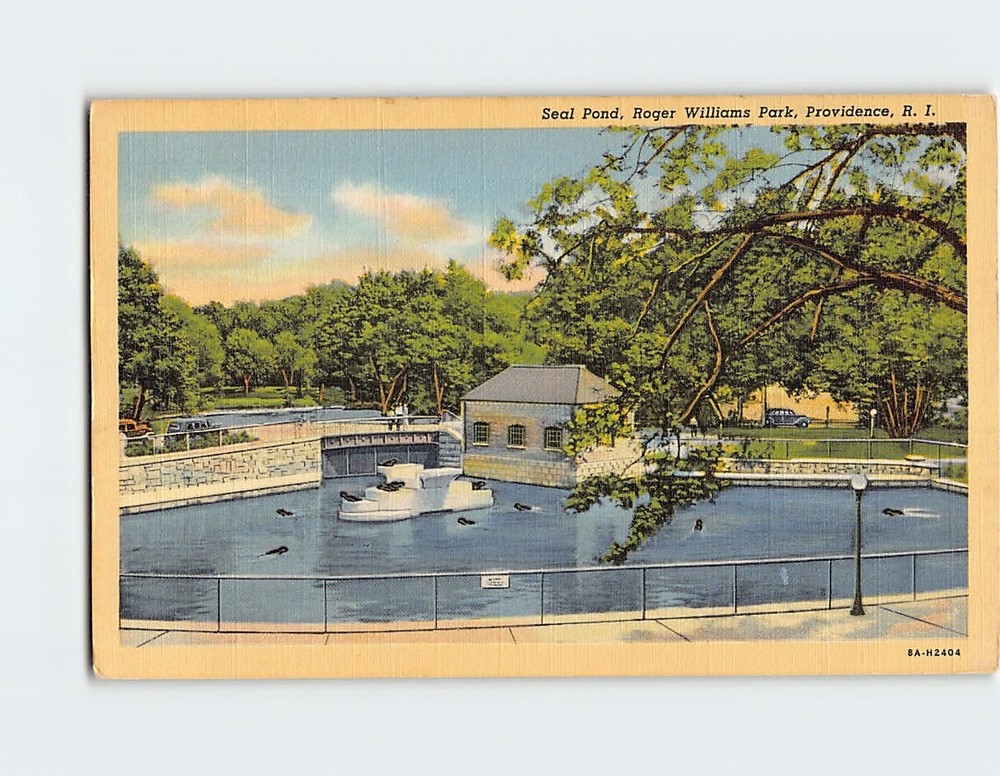 Postcard Seal Pond Roger Williams Park Providence Rhode Island USA