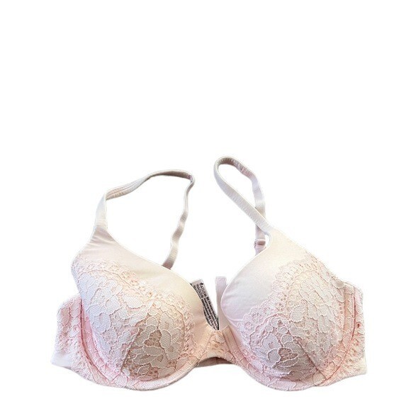 Victoria’s Secret Pastel Pink Lined Perfect Coverage Womens Size 34C Lace Over