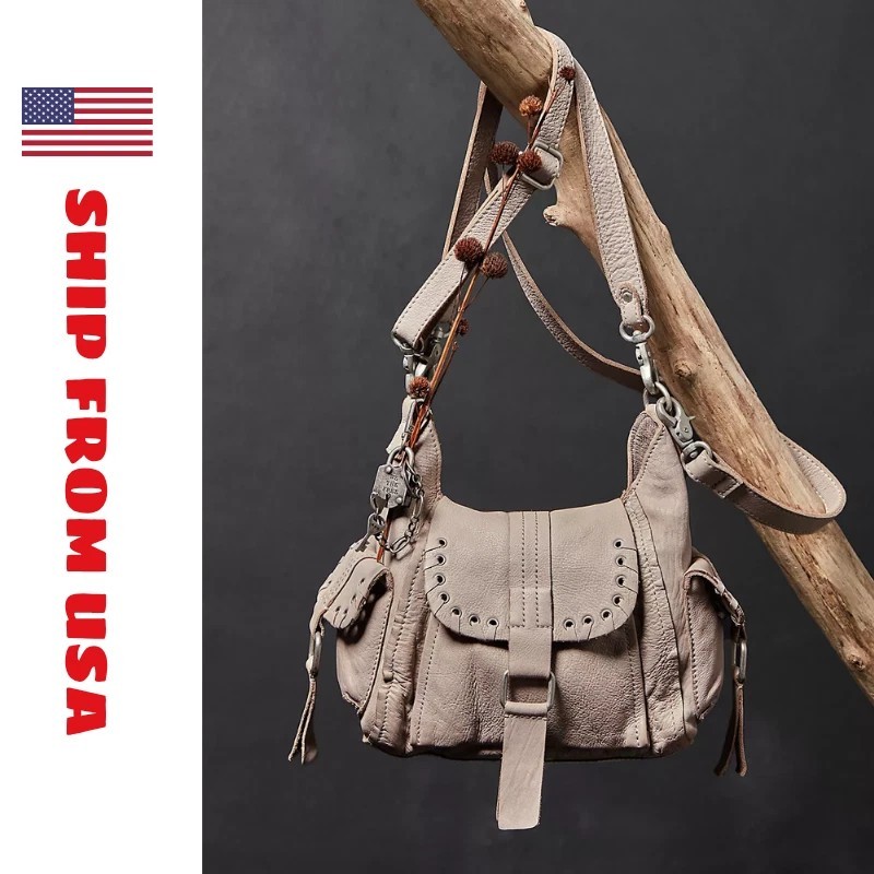We The Free Baby Leigh Distressed Tote Bag by Free People in Pearl
