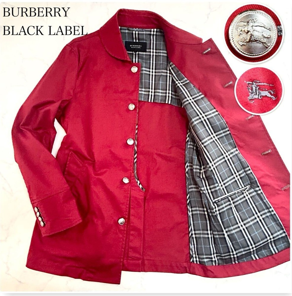 Burberry Black Label Short Trench Coat red Cotton Men's M/US size S  from  japan