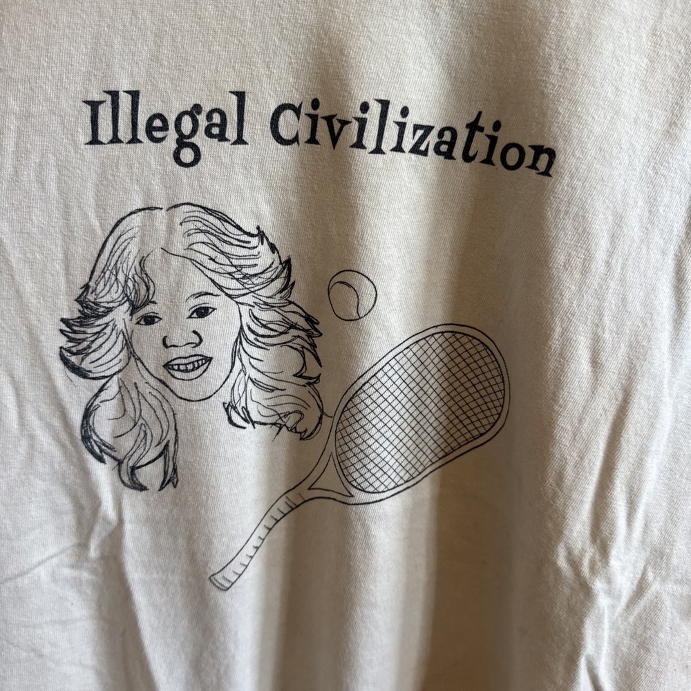 illegal civilization white tennis tee mens medium