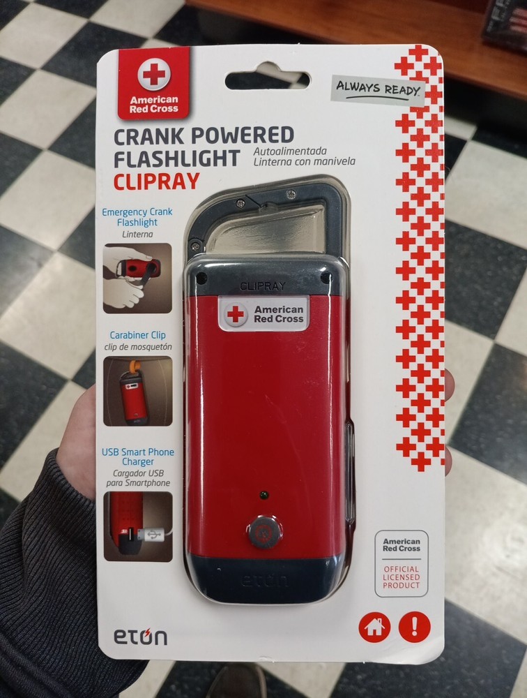 Clip-On Flashlight & Charger, Crank for Power ARCCR100R-SNG