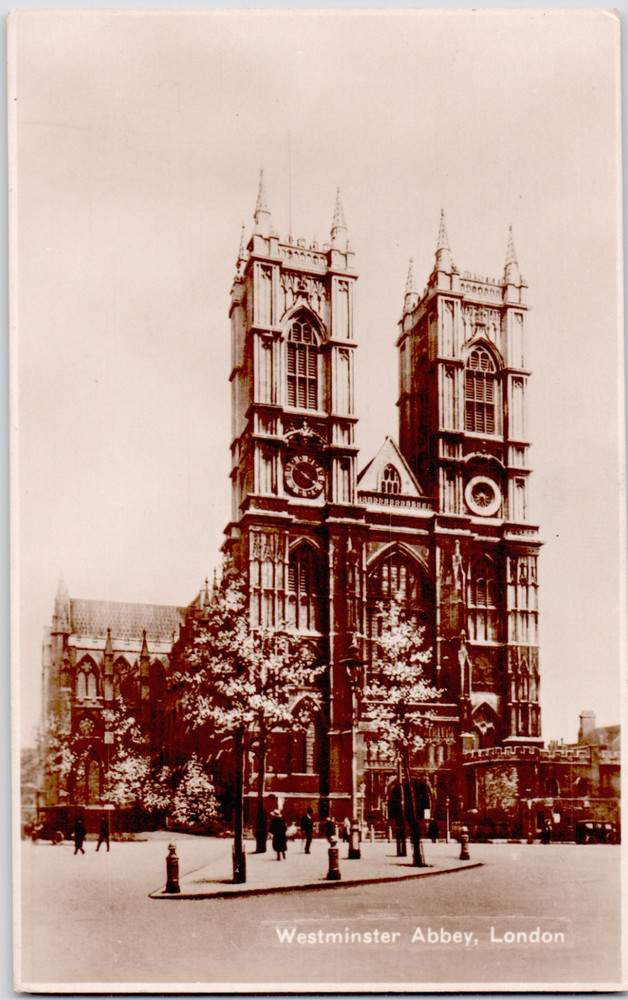 UK England London Westminster Abbey Towers Facade Spires 1910 Postcard