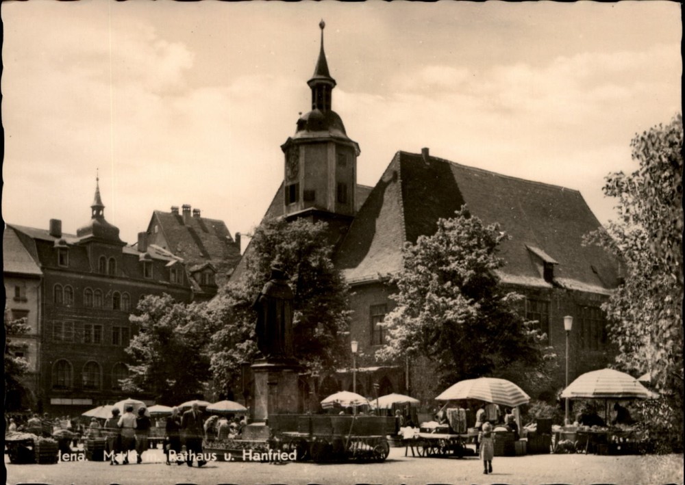 RPPC Markt Rathaus Hanfried Jena Thuringia Germany vintage postcard m131