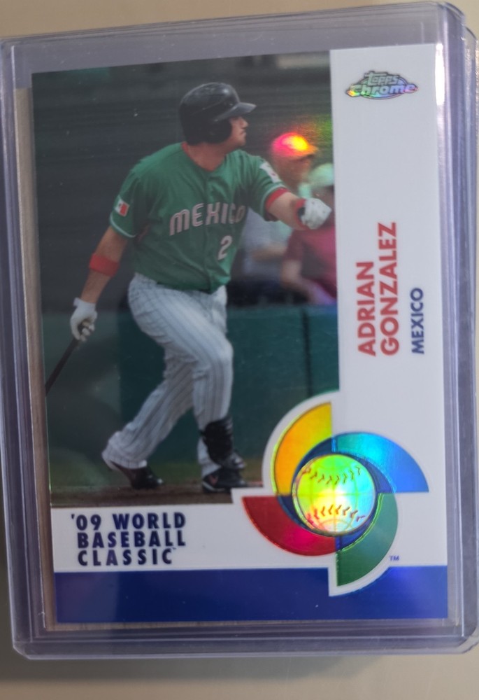 2009 Topps Chrome - World Baseball Classic Adrian Gonzalez  Blue Refractor /199
