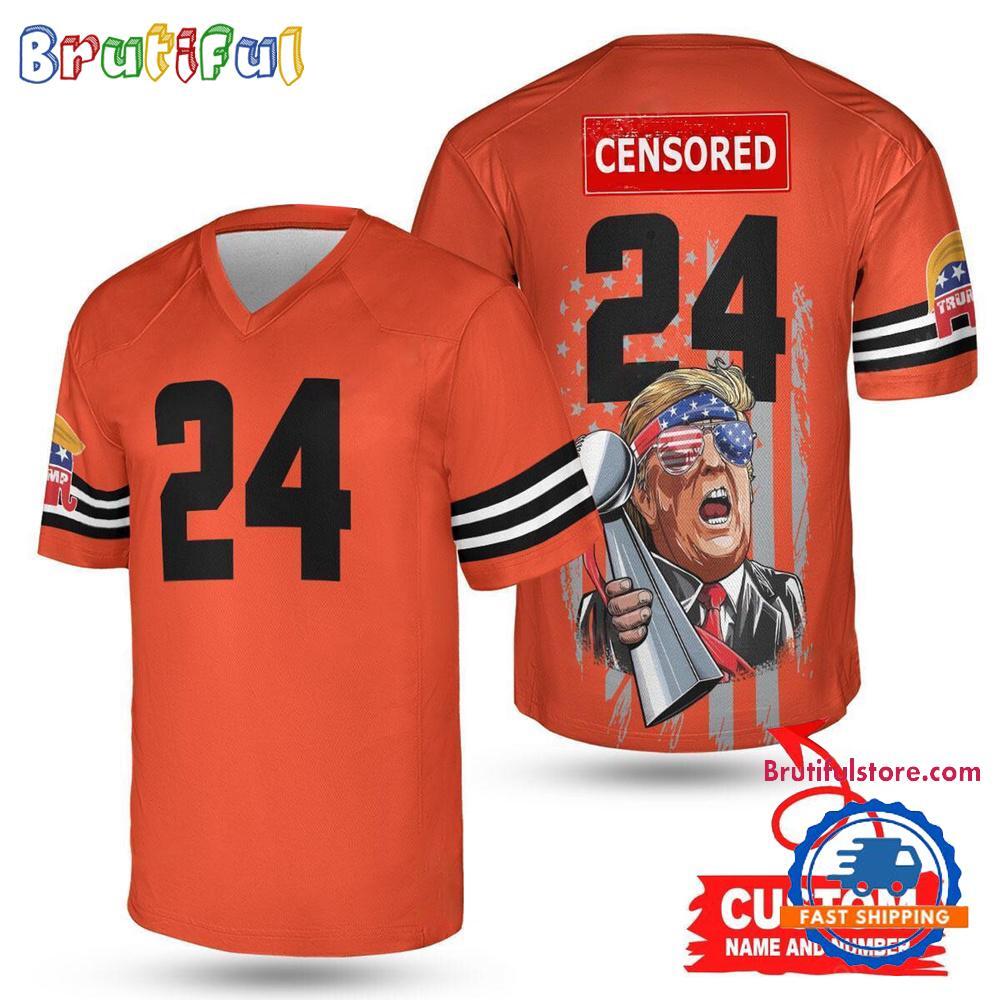Cleveland Browns Donald Trump Super Bowl Trophy Football Jersey