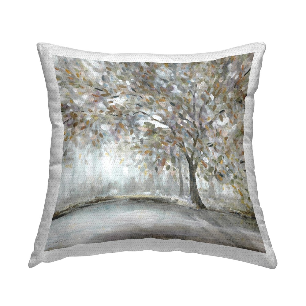 Majestic Timber Landscape Brown Outdoor Printed Pillow 18×18