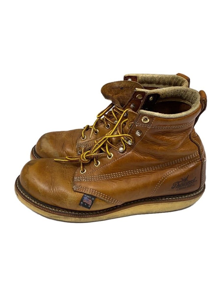 Thorogood Plain Toe Lace-Up Boots Made in USA Brown 2137