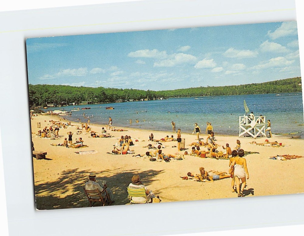 Postcard Beach Scene Mt. Sunapee State Park NH USA