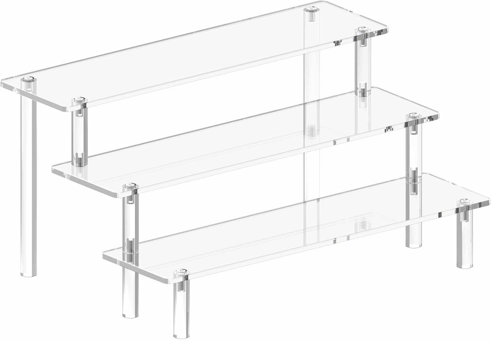 Clear Acrylic 3-Tier Display Risers Shelf Stand for Cupcakes & Collectibles Mini