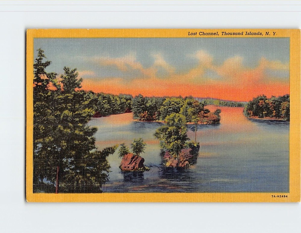 Postcard Lost Channel Thousand Islands New York USA North America