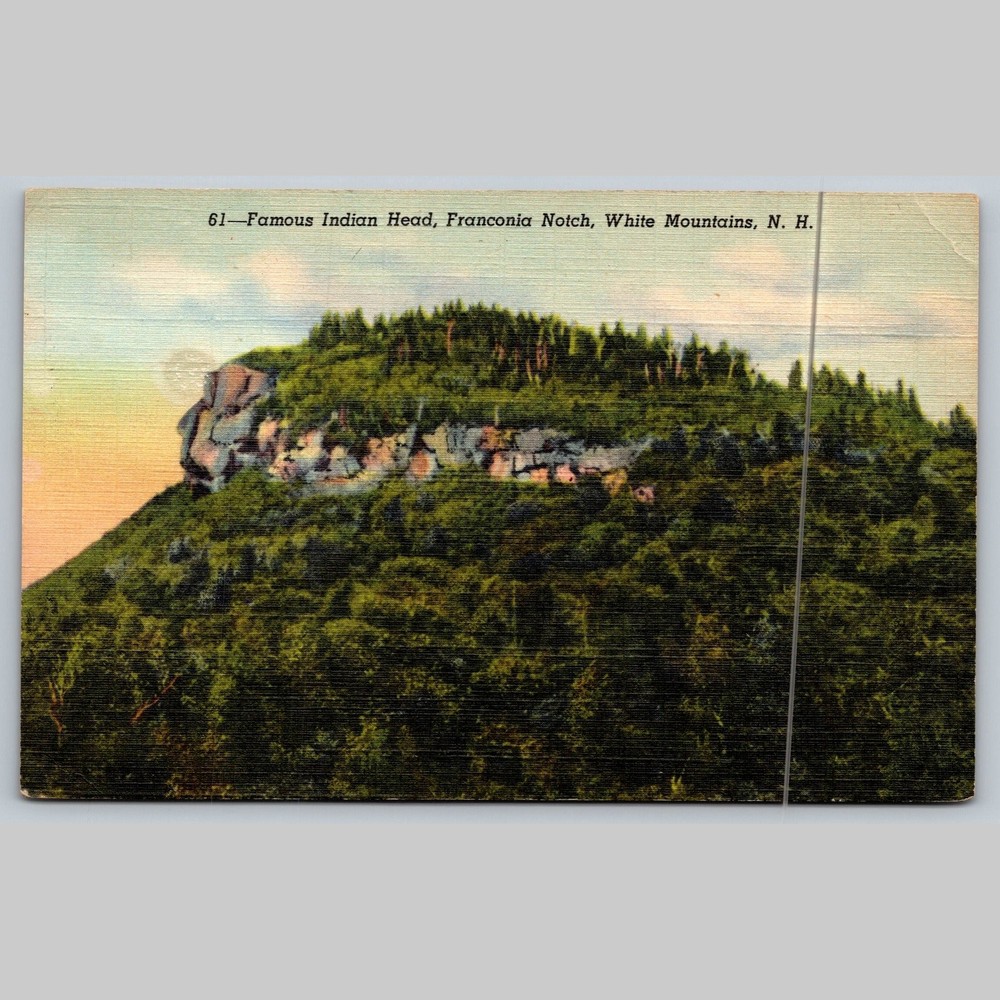 Postcard Famous Indian Head Franconia Notch White Mountains NH