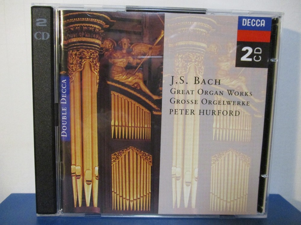 J S Bach Great Organ Works - Peter Hurford  2 CD set - MINT condition - E23-1608