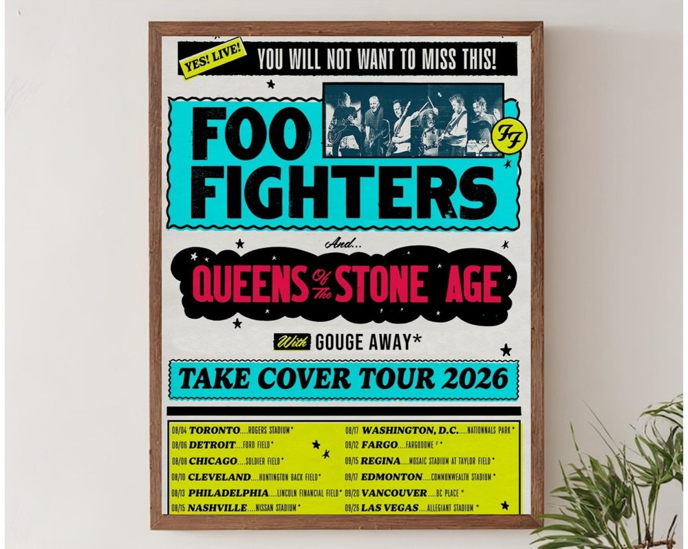 Foo Fighters Take Cover Tour 2026 Concert Dates Poster