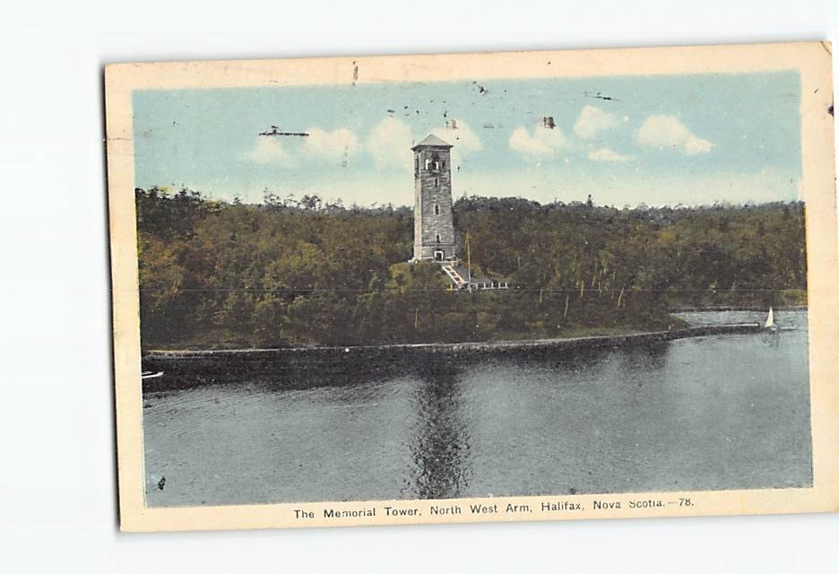 Postcard Memorial Tower North West Arm Halifax Nova Scotia Canada