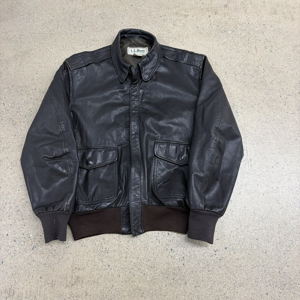 Vintage L.L.Bean A-2 Leather Flight Jacket USA Made Men’s 40 Brown Bomber