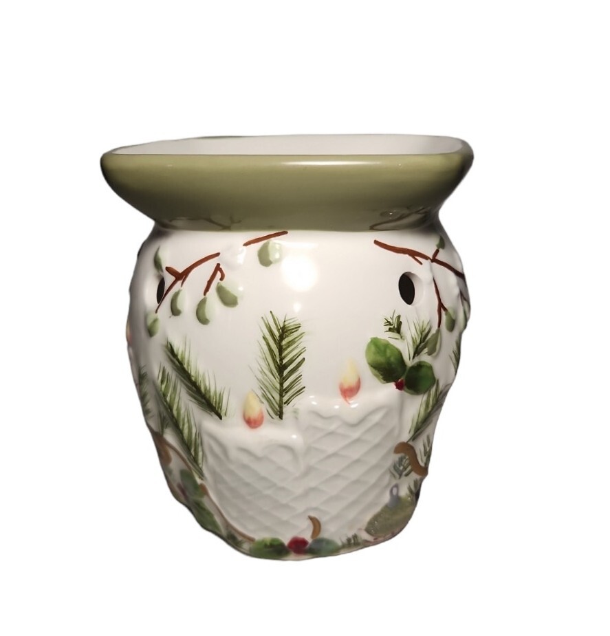 EUC Yankee Candle MISTLETOE Christmas Wax Tart Warmer Clean Holiday Scent  