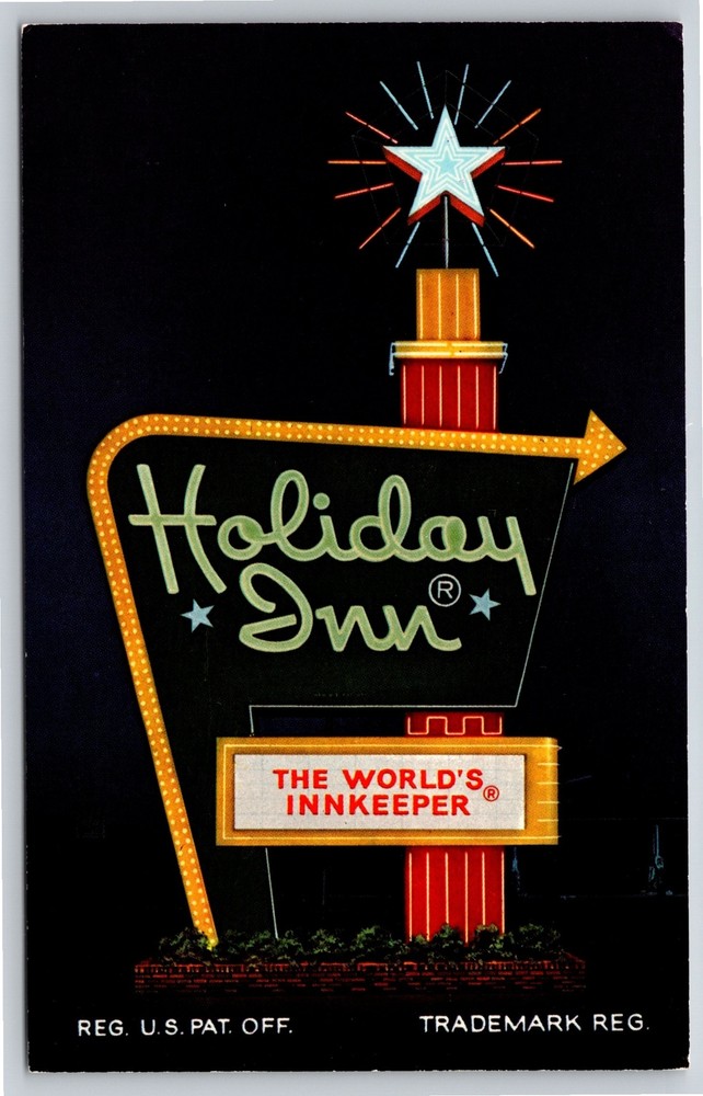 Roadside~Holiday Inn World's Innkeeper Sign Steubenville Ohio~Vintage Postcard