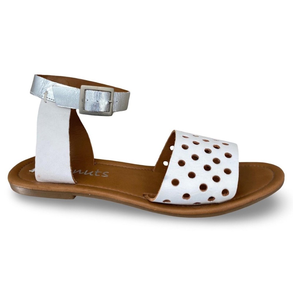 Coconuts by Matisse White Silver Tan Sandals Size 8
