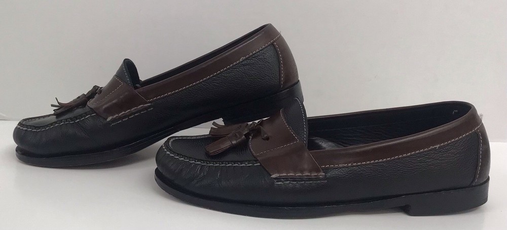 Cole Haan C02997 Pinch Tassel Black & Brown Leather Loafers/Shoes Size 9.5 D