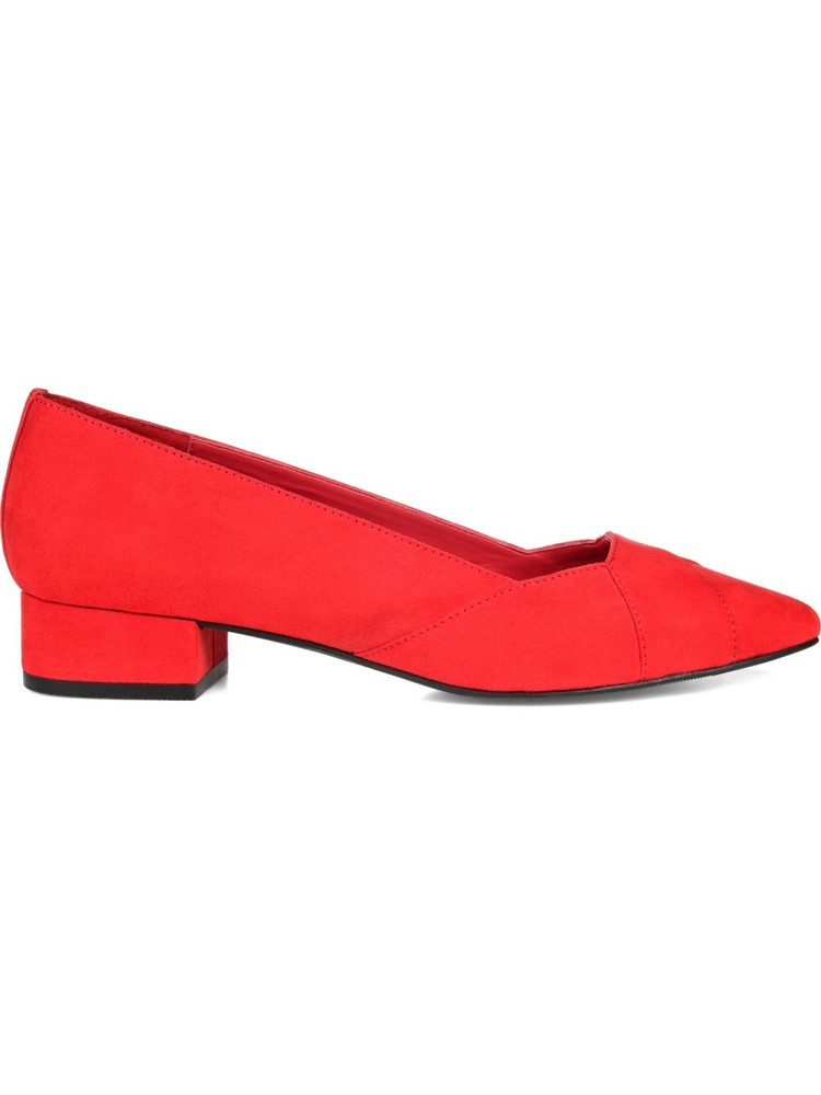 Journee Collection Womens Red Justine Block Heel Loafers Size 6.5