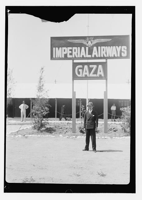 Gaza Palestine 1930s Imperial Airways Sign Man Portrait Aircraft Hanno