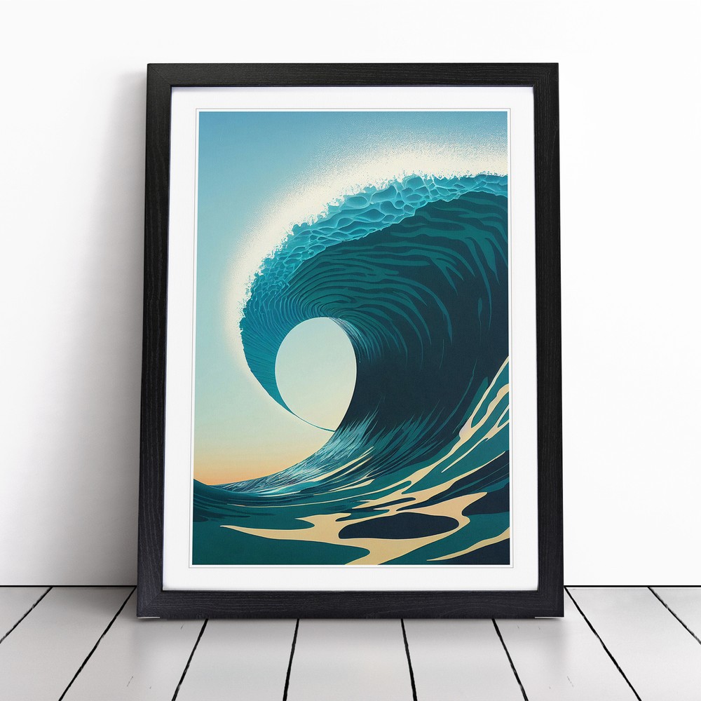 Ocean Wave At Sunrise No.2 Wall Art Print Framed Canvas Picture Poster Decor