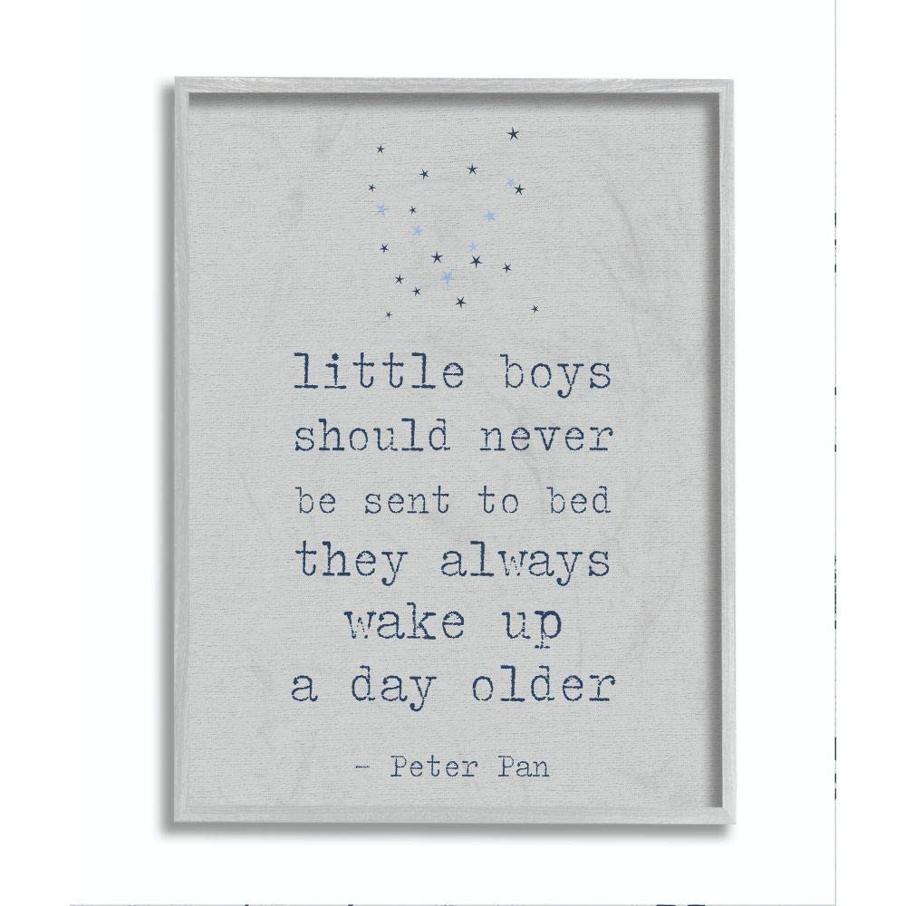 Little Boys Should Never…Always Wake Up a Day Older Grey Framed Wall Art, 16 ...