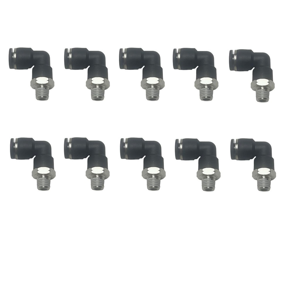 VETLEY Pneumatic Elbow Push to Connect Fitting 1/4 Inch Tube OD x 1/16 NPT Ma...