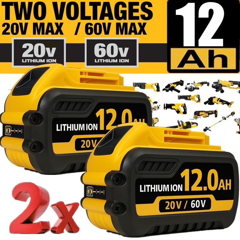 2PACK DEWALT DCB609-2 9.0Ah & 12Ah 20V/60V MAX FLEXVOLT Li-Ion Battery