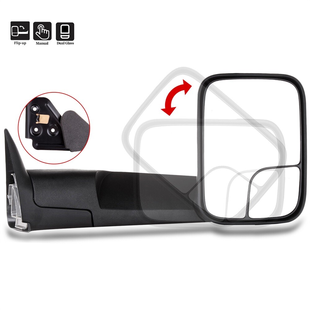 Fit For 1994-01 Dodge RAM 1500&94-02 2500/3500 Flip Up MANUAL Mirror Right Side