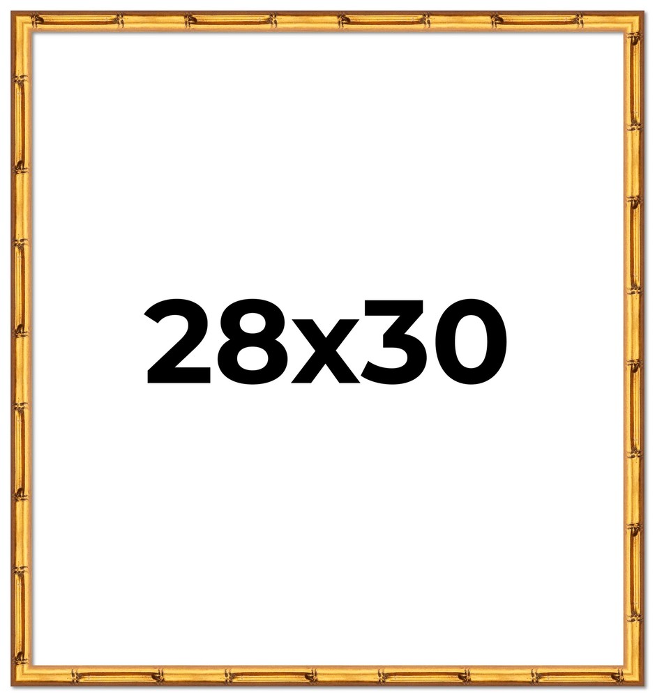 28x30 Frame Gold Bamboo Solid Wood Picture Frame | 1 Inch Moulding Width | Inter