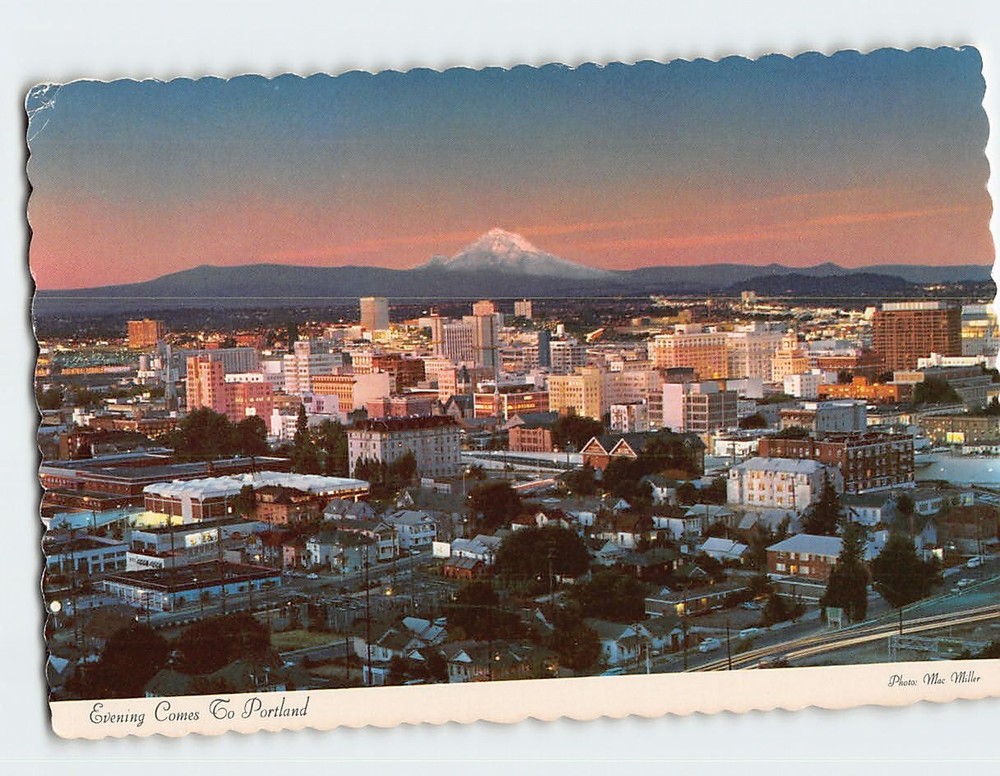 Postcard Aerial View Portland Oregon USA