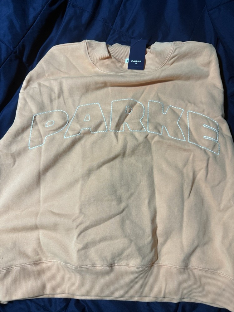 Parke x Target Women's Mockneck Pullover Sweatshirt Peach Orange L/XL NWT
