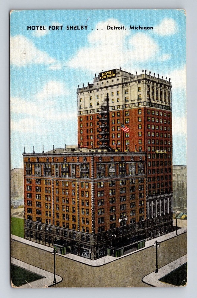 Detroit MI-Michigan, Hotel Fort Shelby, Advertisement, Vintage Souvenir Postcard