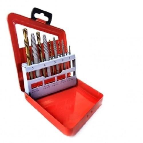10-Piece Left Hand Screw Extractor Kit for Easy Broken Bolt Removal