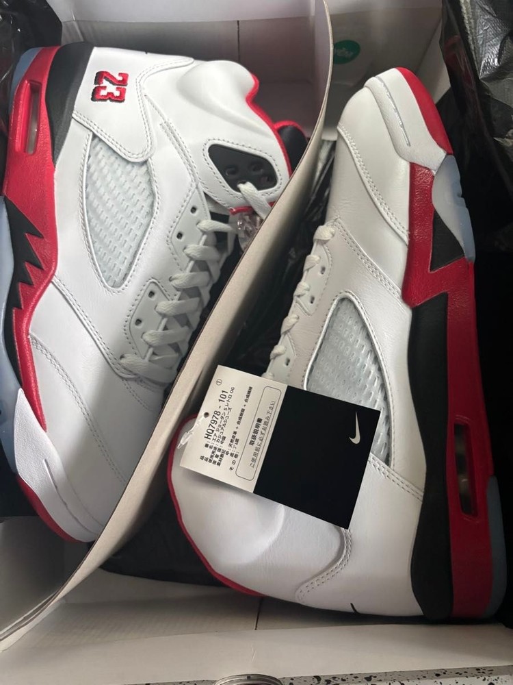 Nike Air Jordan 5 Retro OG Fire Red Black Tongue HQ7978-101 Men’s US10.5