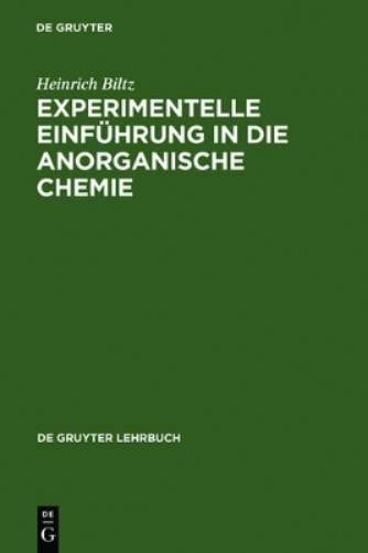 Heinrich Biltz Experimentelle Einführung in Die Anorganische Chemie (Hardback)Another great item from Rarewaves USA | Free delivery!