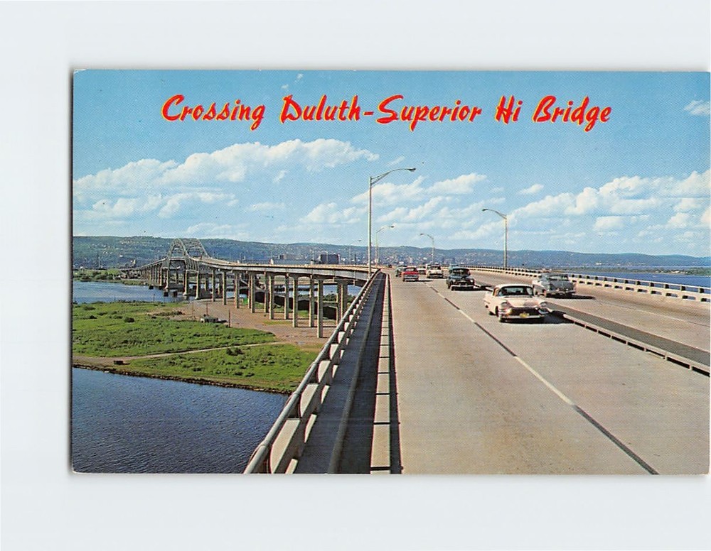 Postcard Crossing Duluth Superior Hi Bridge USA
