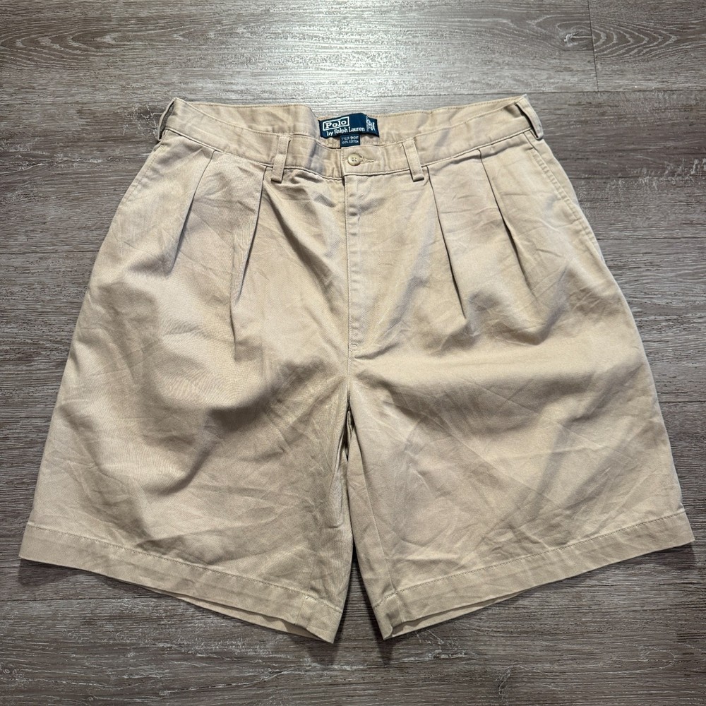 Vintage Polo Ralph Lauren Shorts Mens 32 Beige Tyler Short 100% Chino 9