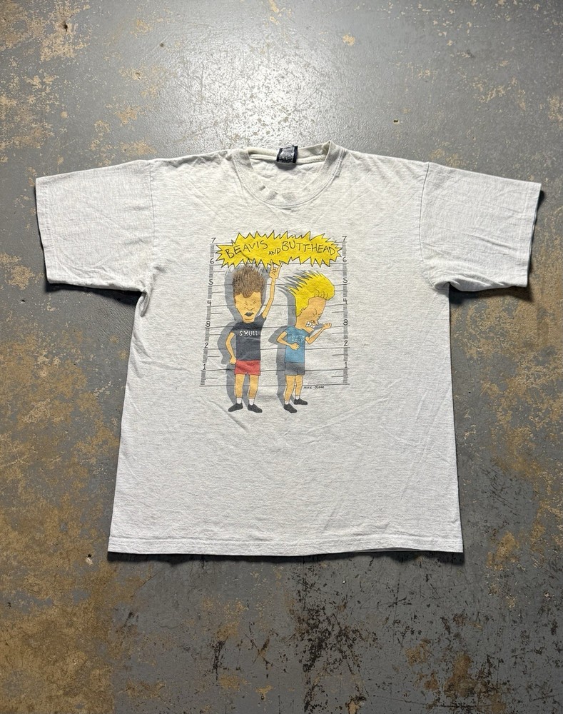 Vintage 2004 Beavis and Butt-Head Distressed Graphic Shirt-Size Large