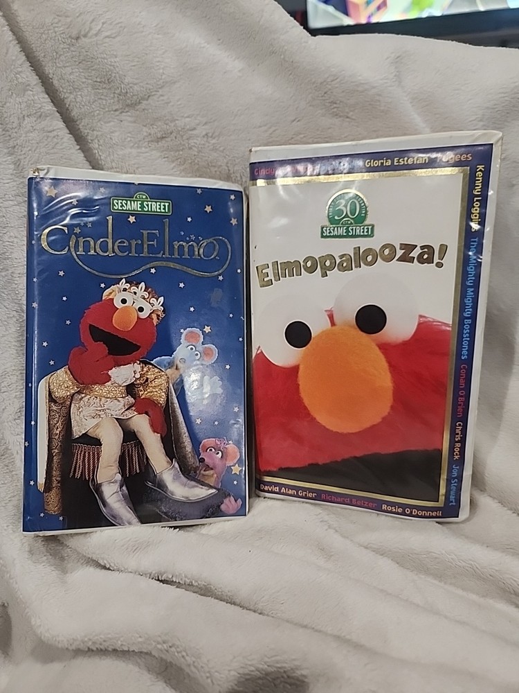 VTG Sesame Street VHS TAPE Lot Of 2 Elmopalooza & CinderElmo Cinderella - Works