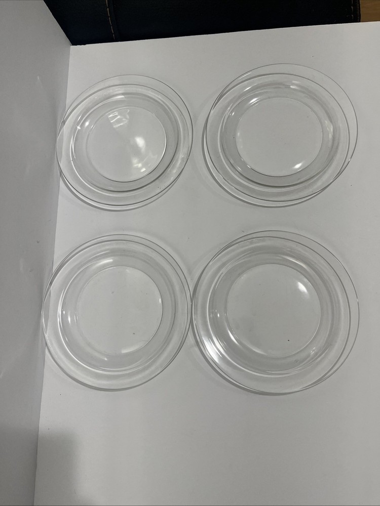 ARCOROC FRANCE CLASSIQUE CLEAR GLASS Set Of 4 Salad Plates 7.5” D